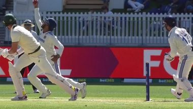 Dhruv Jurel Catch Video: Watch Indian Fielder Take A Blinder At Short-Leg To Dismiss Mitchell Starc on Day 4 of IND vs AUS 1st Test 2024