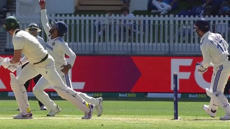 Dhruv Jurel Catch Video: Watch Indian Fielder Take A Blinder At Short-Leg To Dismiss Mitchell Starc on Day 4 of IND vs AUS 1st Test 2024