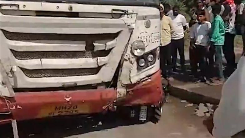 Washim Road Accident: ST Bus Collides with Two-Wheeler, 2 Killed; Villagers Block Highway in Protest (Watch Video)