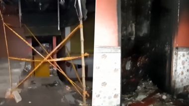 Howrah House Fire: 3 Children Killed After Massize Blaze Breaks Out Inside House at Uluberia Town on Kali Puja, Video Surfaces