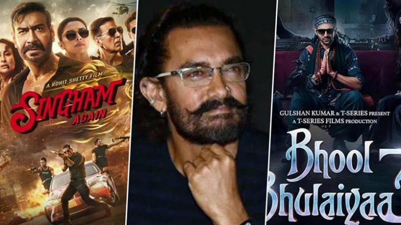 ‘Takkar Leke Galti Kar Di’: Aamir Khan’s Reaction to ‘Singham Again’ and ‘Bhool Bhulaiyaa 3’ Box Office Clash Goes Viral (Watch Video)