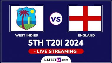 West Indies vs England Free Live Streaming Online, 5th T20I 2024: How To Watch WI vs ENG Cricket Match Live Telecast on TV?