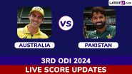 Australia vs Pakistan Live Score Updates of 3rd ODI 2024: Get Toss Winner Result, Live Commentary and Full Scorecard Online of AUS vs PAK Cricket Match