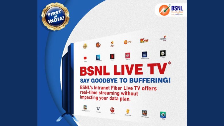 BSNL Live TV: Bharat Sanchar Nigam Limited Introduces IFTV, India’s 1st Fiber-Based Intranet TV Service With Over 500 Live Channels, Premium Pay TV Content