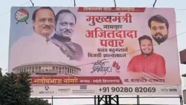 Ajit Pawar To Be Maharashtra CM? Poster Showing NCP Chief As ‘Future CM’ Surfaces in Pune Ahead of Maharashtra Election Result, Taken Down Later (Watch Video)