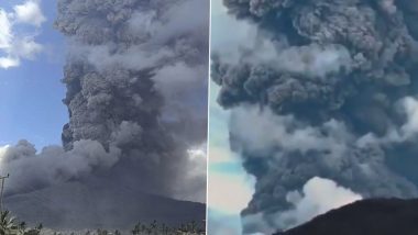 Volcano Erupts in Indonesia: 16,000 Residents Evacuated As Mount Lewotobi Laki-Laki Erupts Again (See Pics and Videos)