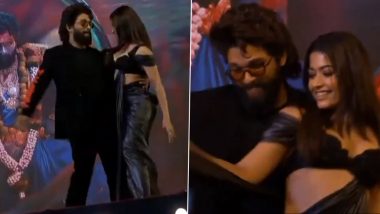 ‘Pushpa 2 – The Rule’ Press Meet: Allu Arjun and Rashmika Mandanna Set the Stage Ablaze With Their Dance Moves to ‘Angaaron’ Song at Mumbai Event (Watch Video)