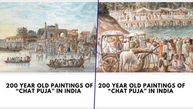 Chhath Puja 2024: More Than 200-Year-Old Paintings Depicting Chhath Mahaparv Festival in India Go Viral Online (View Pictures)