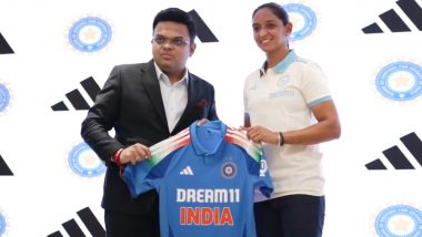 Jay Shah and Harmanpreet Kaur Unveil India Cricket Team’s New ODI Jersey (Watch Video)