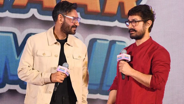 Ajay Devgn and Aamir Khan To Reunite For &lsquo;Ishq 2&rsquo;? Actors Share Excitement About Possible Sequel to Their 1997 Hit (Watch Viral Video)