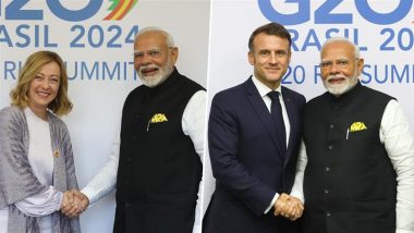 G20 Summit 2024 in Brazil: French President Emmanuel Macron to Italian PM Giorgia Meloni, PM Narendra Modi Holds Crucial Meetings With World Leaders in Rio de Janeiro