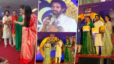 ‘The Sabarmati Report’: Vikrant Massey, Raashii Khanna, and Ridhi Dogra Inaugurate Muhurat Trading Bell Ringing Ceremony at NSE During ‘Raja Ram’ Song Launch (Watch Video)