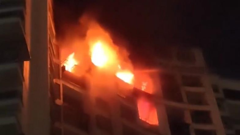 Vertex Society Fire: Blaze Erupts in Flat on 15th Floor of High-Profile Kalyan High-Rise (Watch Video)