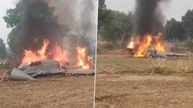 IAF Plane Crash in Agra: MiG-29 Fighter Jet Crashes in Uttar Pradesh, No Casualties (See Pic and Video)