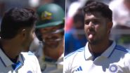 Mitchell Starc Reminds Harshit Rana 'Who is Faster' As Indian Pacer Puts Tongue Out After Surprising Australian Bowler With Speed During IND vs AUS 1st Test 2024 (Watch Video)