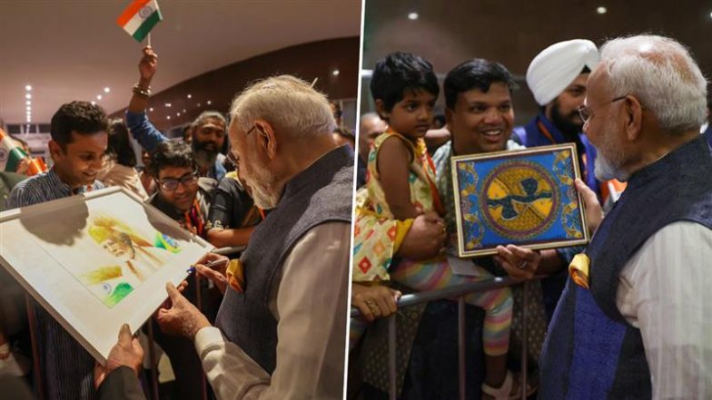 PM Modi in Brazil: Prime Minister Narendra Modi Expresses Gratitude for Warm Welcome From Indian Diaspora in Rio de Janeiro, Says ‘Their Energy Reflects Affection Across Continents’ (See Pics)