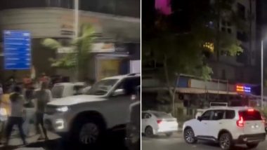 Navi Mumbai: Drunk Driver Loses Control, Runs Over Pedestrians in Sanpada, Injuring Bystanders (Watch Video)