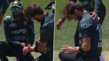 Babar Azam Turns Doctor, Former Captain Puts Shaheen Shah Afridi's Dislocated Left Thumb Back Into Place During AUS vs PAK 3rd ODI 2024 (Watch Video)