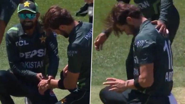 Babar Azam Turns Doctor, Former Captain Puts Shaheen Shah Afridi's Dislocated Left Thumb Back Into Place During AUS vs PAK 3rd ODI 2024 (Watch Video)