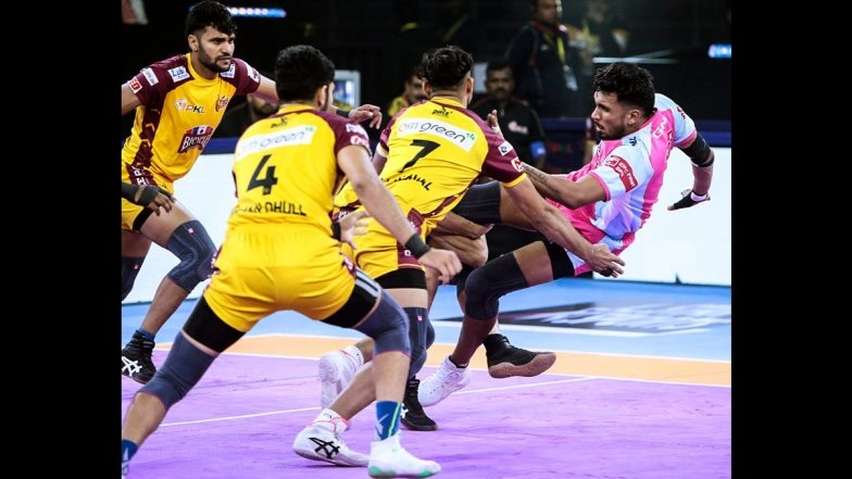 Jaipur Pink Panthers Secure Sensational 41-28 Win Against Telugu Titans 