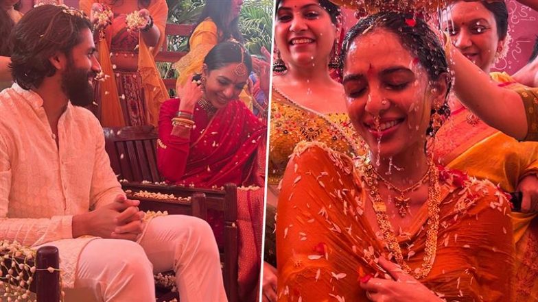 Naga Chaitanya and Sobhita Dhulipala’s Pre-Wedding Celebrations Begin; Bride-To-Be Shines in Pelli Raata and Mangala Snanam Ceremonies (See Pics)