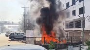 Car Catches Fire in Delhi: Massive Blaze in Tri-Nagar Area, No Casualties Reported (Watch Video)