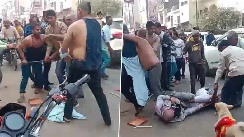 Uttar Pradesh: Fight Breaks Out Between Shopkeepers Over Keeping Goods Outside Shops in Auraiya, Police Respond After Video Goes Viral