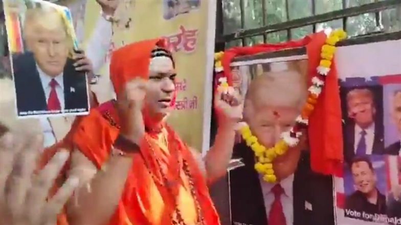 'Hawan for Donald Trump': Delhi Sadhus Conduct Ritual, Chant Supportive Slogans for His Victory; Video Surfaces