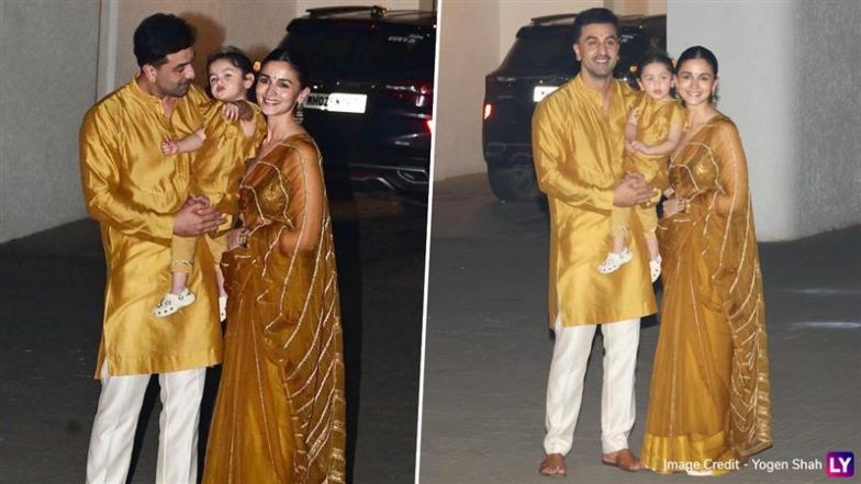 Alia Bhatt, Ranbir Kapoor and Daughter Raha Kapoor Celebrate Diwali in Style at Their New House in Mumbai (Watch Video)