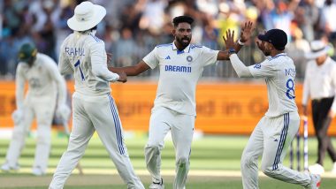 IND vs AUS 1st Test 2024: Mohammed Siraj Removes Steve Smith As Australia Go Into Lunch at 104/5 on Day Four