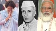 Nehru Jayanti 2024: PM Narendra Modi, Congress Leader Priyanka Gandhi Pay Tribute to Former Prime Minister Pandit Jawaharlal Nehru on His 135th Birth Anniversary (See Pics and Video)