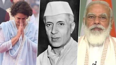 Nehru Jayanti 2024: PM Narendra Modi, Congress Leader Priyanka Gandhi Pay Tribute to Former Prime Minister Pandit Jawaharlal Nehru on His 135th Birth Anniversary (See Pics and Video)