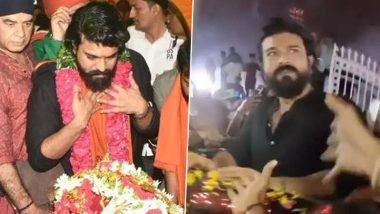 Cops Use Lathi Charge to Control Crowd of Fans During Ram Charan’s Kadapa Visit (Watch Videos)