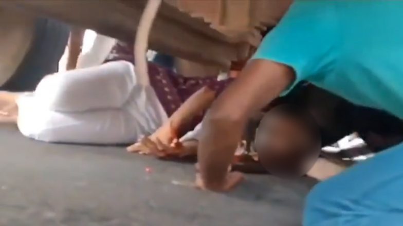 Telangana: Union Minister Bandi Sanjay, Locals Help Save Woman Trapped Under Truck in Huzurabad (See Pics and Videos)