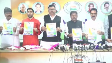 Congress Manifesto for Jharkhand Assembly Elections 2024: Party Releases Ghoshna Patra for Polls, Pledges 10 Lakh Govt Jobs for Youth (Watch Video)