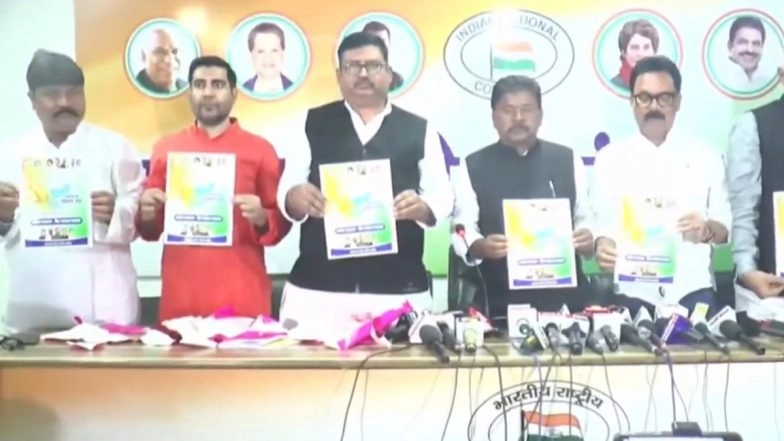 Congress Manifesto for Jharkhand Assembly Elections 2024: Party Releases Ghoshna Patra for Polls, Pledges 10 Lakh Govt Jobs for Youth (Watch Video)