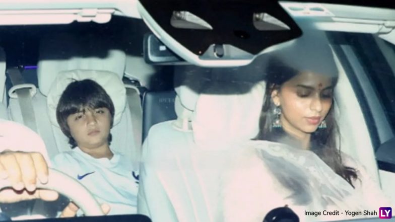 Suhana Khan and Brother AbRam Khan Define Sibling Goals in Elegant White Attire for Diwali Puja at Red Chillies Office in Mumbai (See Pics)