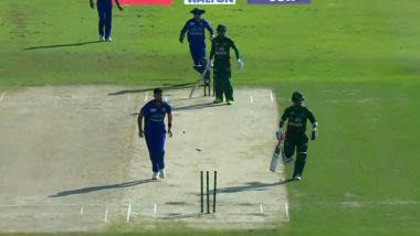 Bulls-Eye! Nangeyalia Kharote's Direct Hit Sends Zakir Hasan Back Into Dressing Room During AFG vs BAN 3rd ODI 2024 (Watch Video)