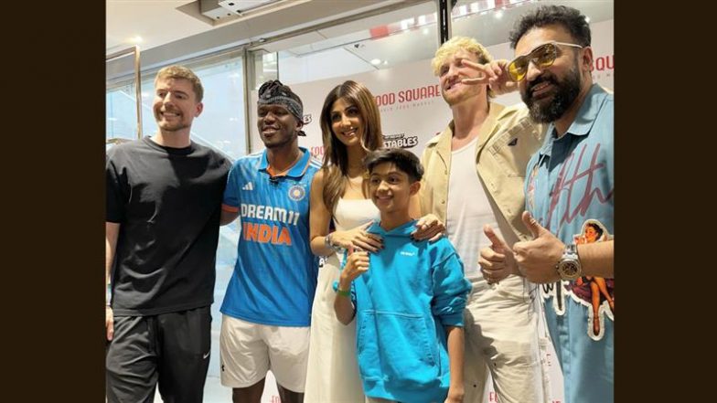 Shilpa Shetty Meets YouTubers MrBeast, Logan Paul and KSI in Mumbai With Hubby Raj Kundra and ‘Lil Beast’ Viaan Kundra (View Pics) | Morning Tidings