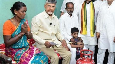 Andhra Pradesh CM Chandrababu Naidu Launches Deepam 2.0 Scheme, Distributes Free Gas Cylinders to Women (See Pics and Video)