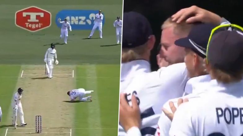 Gus Atkinson Takes Sensational Return Catch to Dismiss Devon Conway During NZ vs ENG 1st Test 2024 (Watch Video)