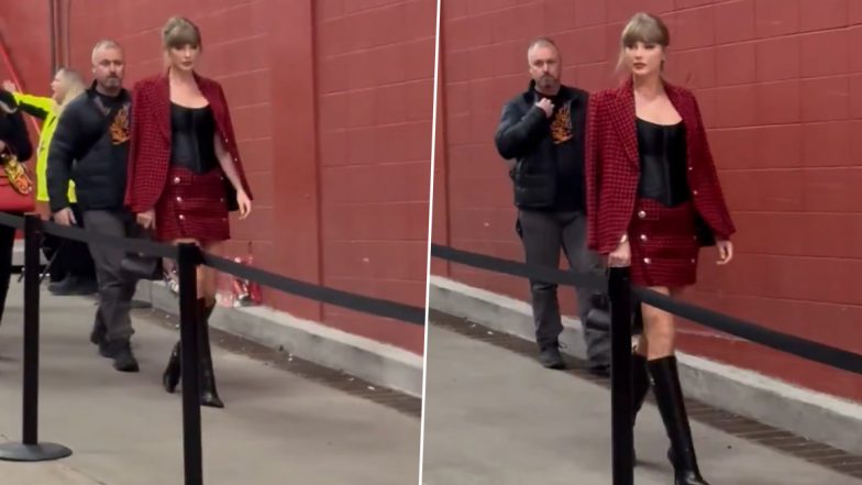 Taylor Swift’s Security Team Tells Paparazzi to Stand Up To Stop Anyone From Taking ‘Upskirt’ Photos of Singer (Watch Viral Video)