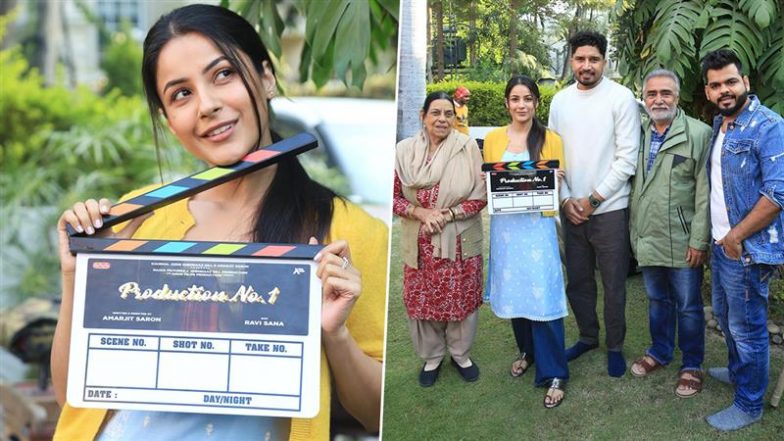 Shehnaaz Gill Kickstarts Shooting For Her Punjabi Film, Poses With Clapperboard and ‘Dream Team’ (See Pics)
