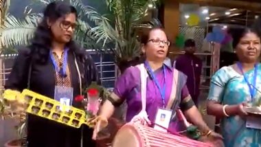 Jharkhand Assembly Elections 2024: Woman Plays Traditional Drum, Sings Song Urging People To Vote as First Phase Polling Commences (Watch Video)