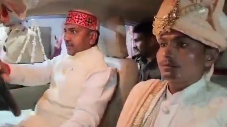 Sant Kabir Nagar: BJP MLA Ganesh Chauhan Turns Driver at His Driver’s Wedding, Earns Praise for His Gesture (Watch Video)