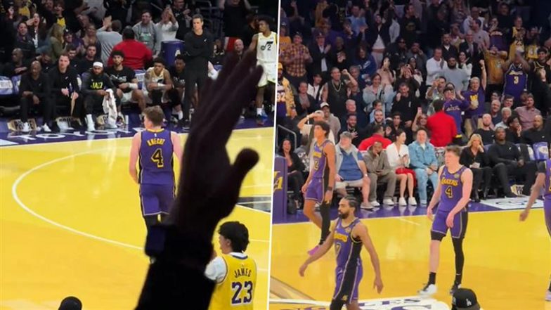 Rookie Dalton Knecht Hits Michael Jordan’s Iconic Shrug Hitting Consecutive Four Three-Pointers During Lakers vs Jazz NBA Cup 2024 Match (Watch Video)