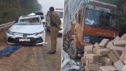 Noida Road Accident: 8 Injured as Cantor Collides with 2 Cars on Yamuna Expressway (Watch Video)