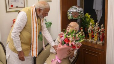 L K Advani Birthday 2024: PM Narendra Modi Visits Veteran BJP Leader’s Residence As He Turns 97, Says ‘Most Admired Statesman Who Devoted Himself to India’s Development’ (See Pic)