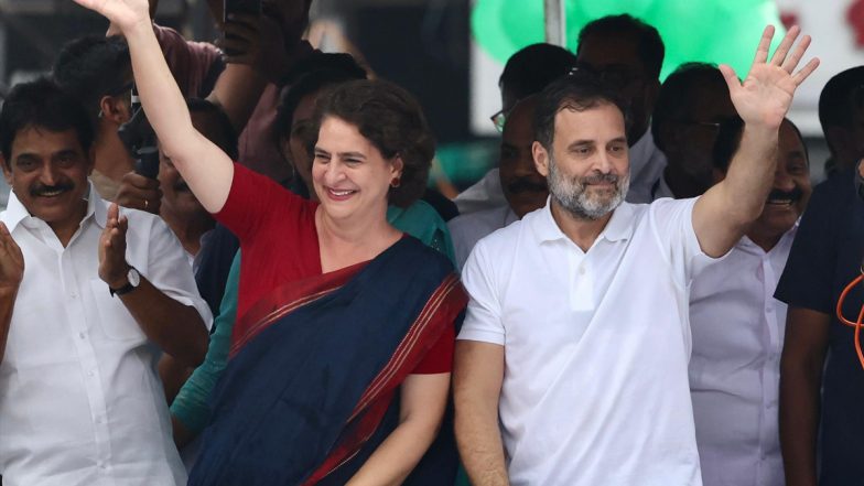 Priyanka Gandhi Wins Wayanad By-Election: With Congress General Secretary’s Poll Victory, All 3 Members of Nehru-Gandhi Family Now in Parliament