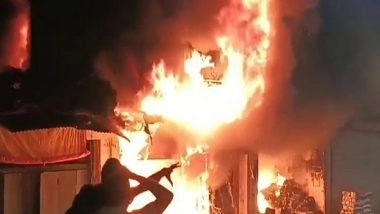 India News | Gujarat: 3 Shops, One Warehouse Gutted in Fire in Godhra